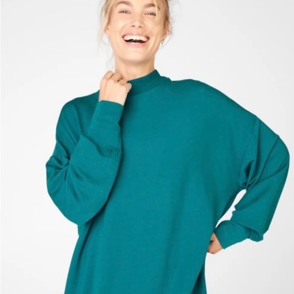 Fabletics Teal Women’s Jody Mock Neck